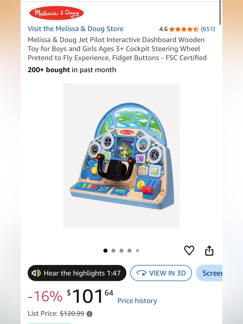 Melissa & Doug Jet Pilot Dashboard Toy